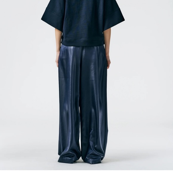 Tibi Celia Drape Stella Pant-Navy - Picture 4 of 4
